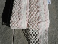Spitze aus Baumwolle weiss/rosa 7cm breit
